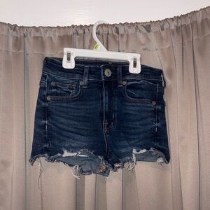 American Eagle Outfitters Navy Distressed Jean Shorts